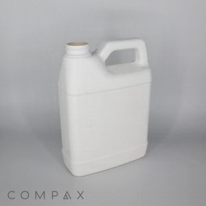 A white plastic jug with a handle and an open spout, placed on a plain gray background. The jug appears to be rectangular with slightly rounded edges. The brand name "COMPAX" is visible in the bottom-left corner of the image.