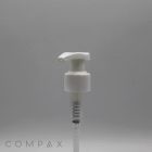 A white plastic Pump with a spring mechanism is centered against a plain gray background. The word "COMPAX" is faintly visible in the lower-left corner of the image.