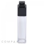 A Square Double Wall Airless Bottle with a black top.