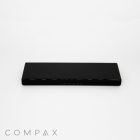 A 5 Pan Rectangular Compact in black is centered against a plain white background, with the brand name "COMPAX" visible in the bottom left corner of the image.