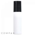 A 120 mL PET bottle in a white cylindrical shape with a black cap, positioned against a plain white background. The word "COMPAX" is printed in gray at the bottom left corner of the image.