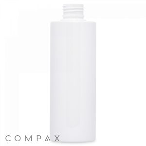 A tall, cylindrical white plastic bottle with a screw-threaded, open top labeled "200 mL PET Bottle." The brand name "Compass" is written in a simple sans-serif font at the lower left corner of the image. The bottle is displayed against a plain white background.