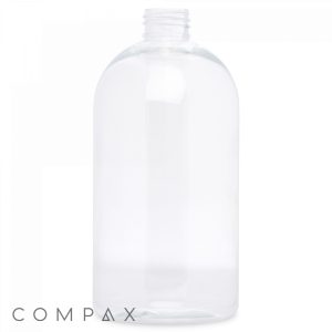 A 450 mL PET Bottle, transparent and empty with a threaded neck, ideal for holding various liquids. It features a cylindrical shape and a flat base. The word "COMPAX" is printed in light gray at the bottom left corner of the image.