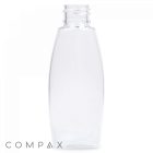 A clear, empty 50 mL PET Bottle with a cylindrical shape and a screw-top opening is centered against a white background. The word "COMPAK" is in the bottom left corner. The bottle is designed for packaging products like liquids, gels, or creams.