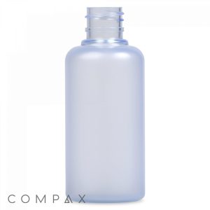 An 80 mL PET Bottle, semi-transparent and cylindrical with a screw-top neck, is placed upright against a plain white background. The bottle is simple and unlabelled, designed to hold liquids. The branding text "COMPAX" appears at the bottom-left corner of the image.
