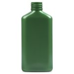 A green, rectangular plastic bottle with a screw-top opening is centered against a white background. The word "COMPAX" is subtly displayed in the lower-left corner. This product is from the Drug Oval Bottles line.