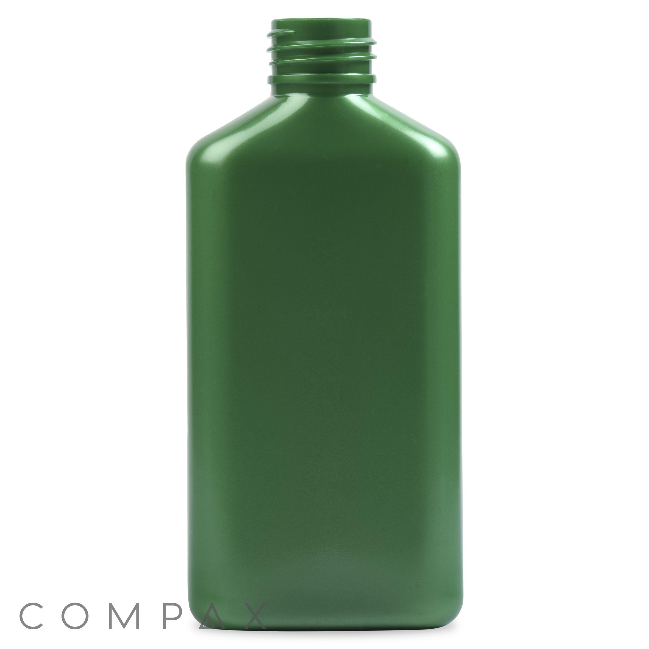 A green, rectangular plastic bottle with a screw-top opening is centered against a white background. The word "COMPAX" is subtly displayed in the lower-left corner. This product is from the Drug Oval Bottles line. A green, rectangular plastic bottle with a screw-top opening is centered against a white background. The word "COMPAX" is subtly displayed in the lower-left corner. This product is from the Drug Oval Bottles line.