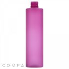 Tall, cylindrical, frosted pink Cylinder Round Bottle with a screw-top opening. The bottle is standing upright against a white background with "COMPAX" faintly written at the bottom left corner.