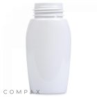 A 150 mL PET Bottle with a plain white plastic design and a screw-on neck is shown against a white background. The word "COMPAX" is written in light gray at the bottom left corner.