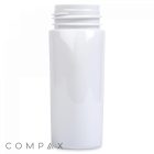A 150 mL PET plastic bottle with a cylindrical shape and a screw-top opening at the top. The white bottle is plain, with no visible labels or markings, except for the word "COMPAX" in small grey letters at the bottom left of the image. The background is plain white.