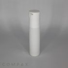 A tall, cylindrical Fluted Round Airless Bottle with a pump dispenser stands upright against a plain grey background. The bottle features a minimalist design and is stark white in color. The word "COMPAX" is faintly visible in the lower-left corner.