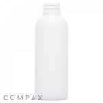 A plain, white cylindrical bottle with a screw-top lid removed. The bottle is standing upright against a white background. The word "COMPAX" is visible in the bottom left corner of the image.