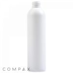 A tall, plain white plastic bottle with a narrow neck and no label, placed against a white background. The word "COMPAX" is written in grey text in the bottom left corner of the image.