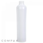 A tall, oval-shaped, translucent plastic 12oz bottle with a narrow neck and an open top. The bottle has a matte finish and is empty. The word "COMPAX" is visible in light gray text at the bottom left corner of the image.