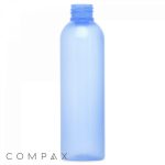 A tall, cylindrical, semi-translucent blue plastic bottle with a screw-top opening is displayed against a white background. The word "COMPAX" is visible in the bottom left corner.