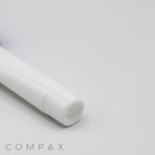 Close-up image of the bottom portion of a white cylindrical object, possibly a 13mm Screw Top, against a plain white background. The word "COMPAX" is visible in gray text at the bottom left corner.