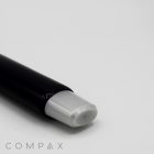 Close-up of a black cylindrical object with a gray tip against a plain white background. The object appears to be the 25mm Oval Needle Nose. The word "COMPAX" is lightly printed in gray at the bottom left corner of the image.
