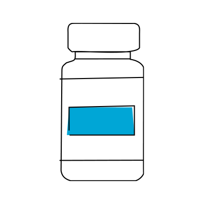 A simplified icon of a person holding a blue backward check mark. The person is depicted in black and stands upright, with the blue check mark appearing across the lower part of their body. The background is white.