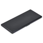 A 10 Well Rectangular Compact, elegantly designed in black plastic with clean lines and a sleek matte finish, closed and positioned against a white background. The compact appears slim and minimalistic.